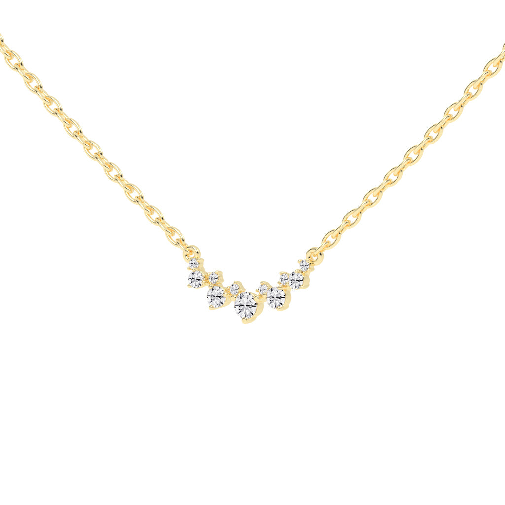 Breeze Graduated Cluster Round Cut Delicate Lab Diamond Pendant