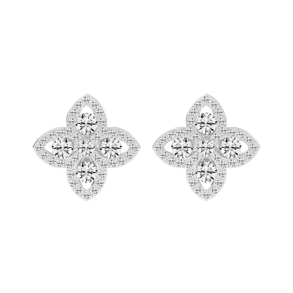 1Ct Round Shape, Rose Gold, Fancy Studs Earrings