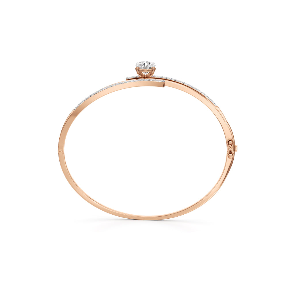 Lavina 1.75Ct Single Round Cut Kada Bracelet