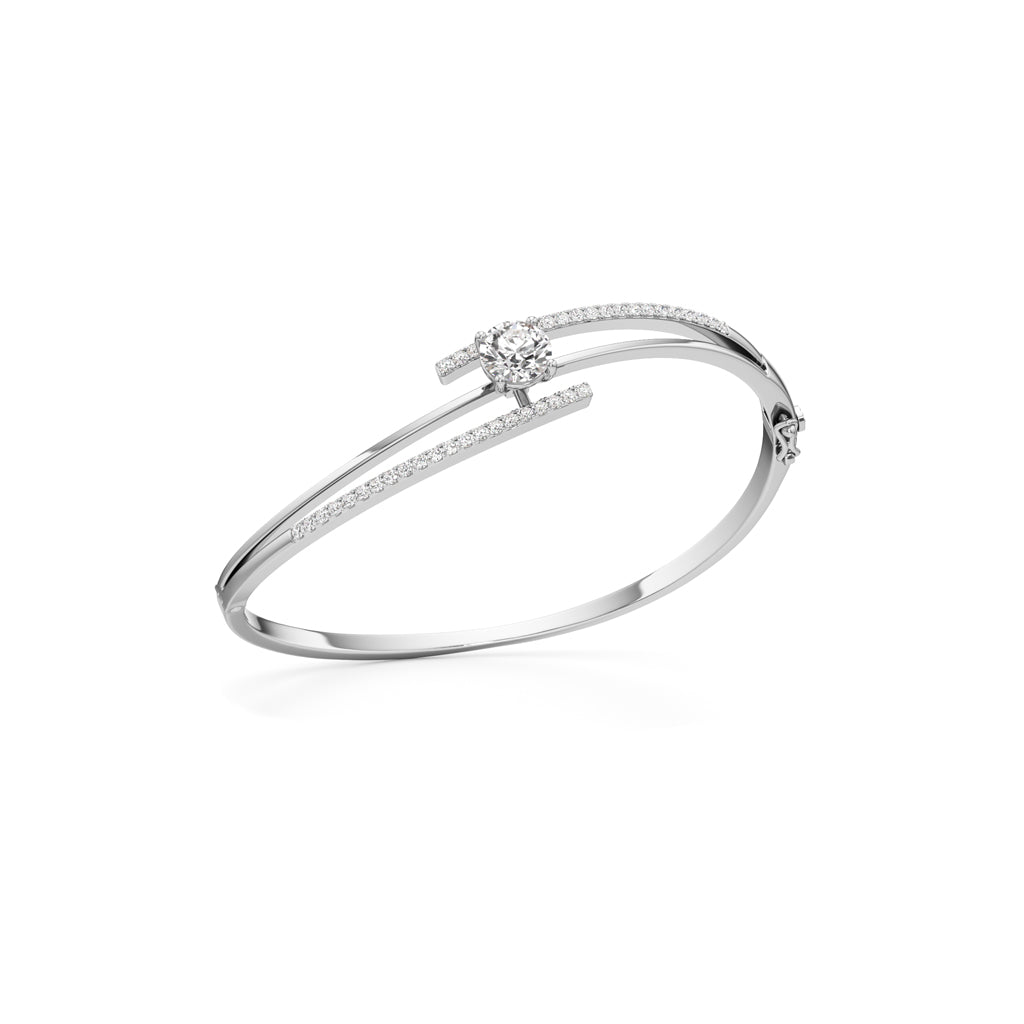 Lavina 1.75Ct Single Round Cut Kada Bracelet