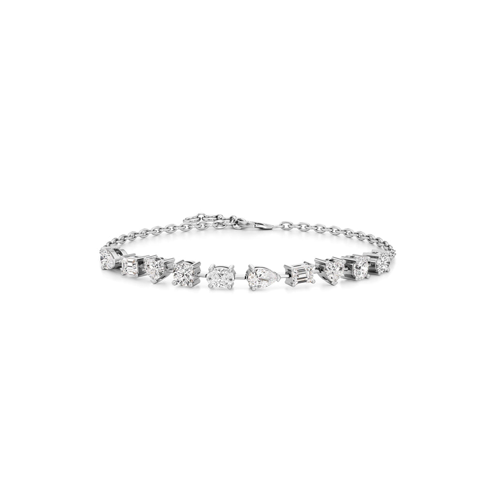 2.5Ct Round Shape Gold Chain Bracelets