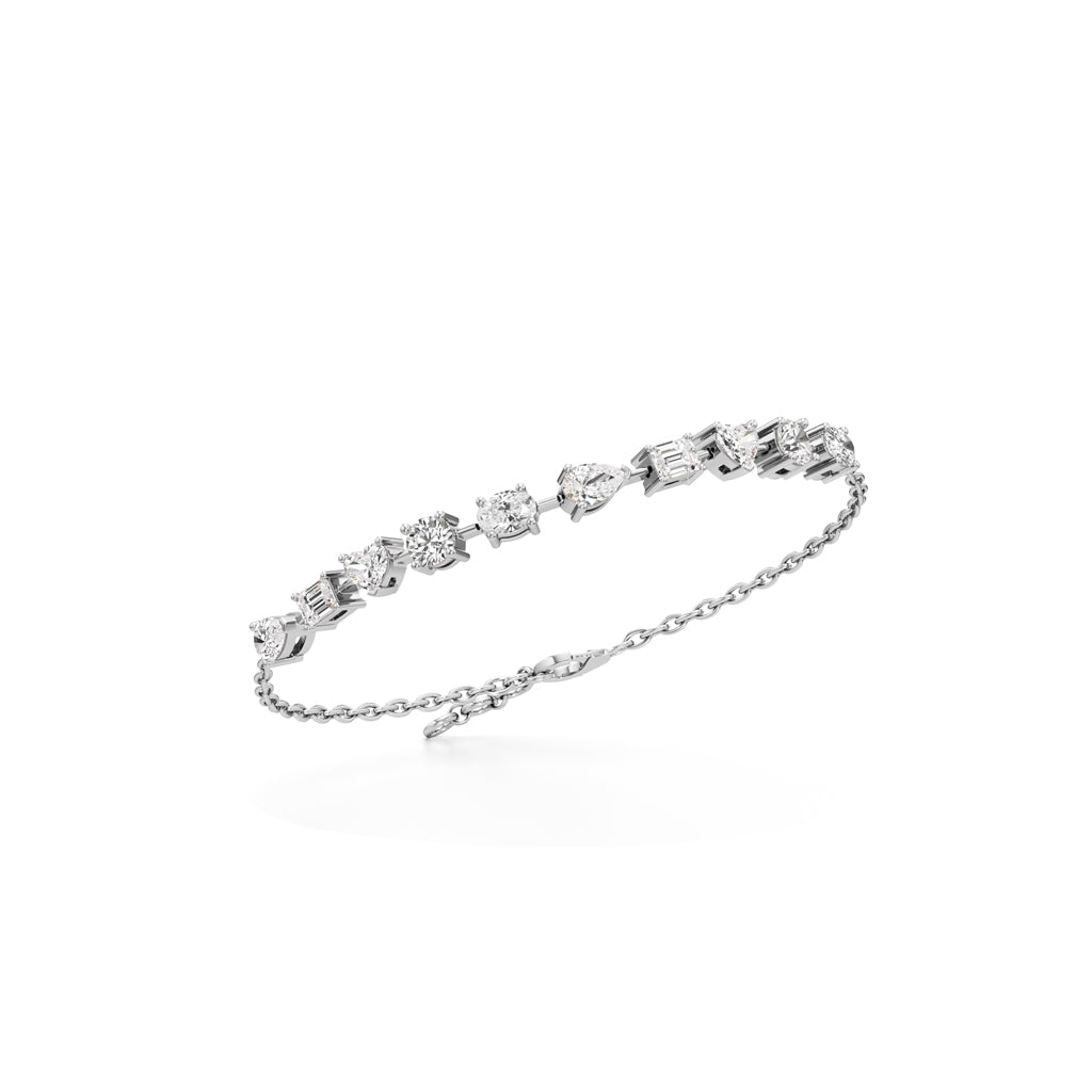 2.5Ct Round Shape Gold Chain Bracelets