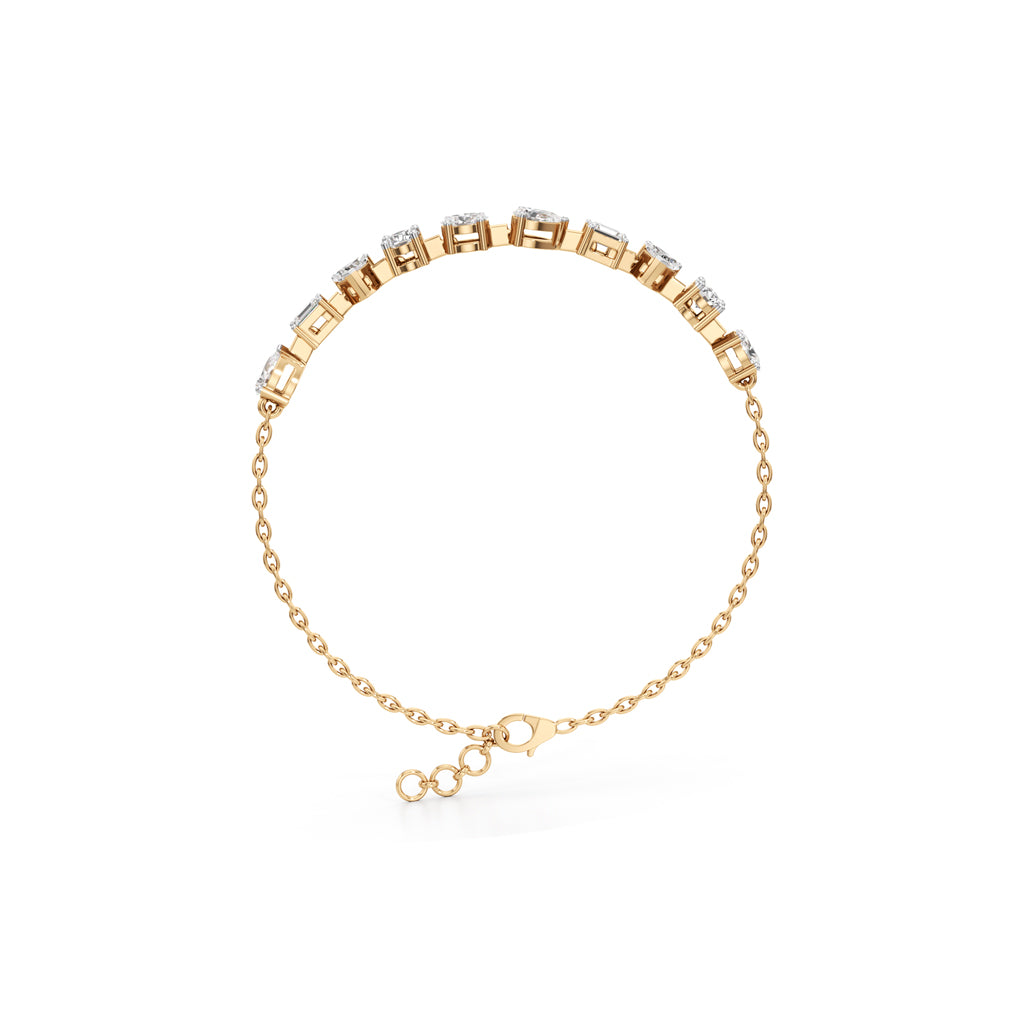 25Ct Round Shape Gold Chain Bracelets