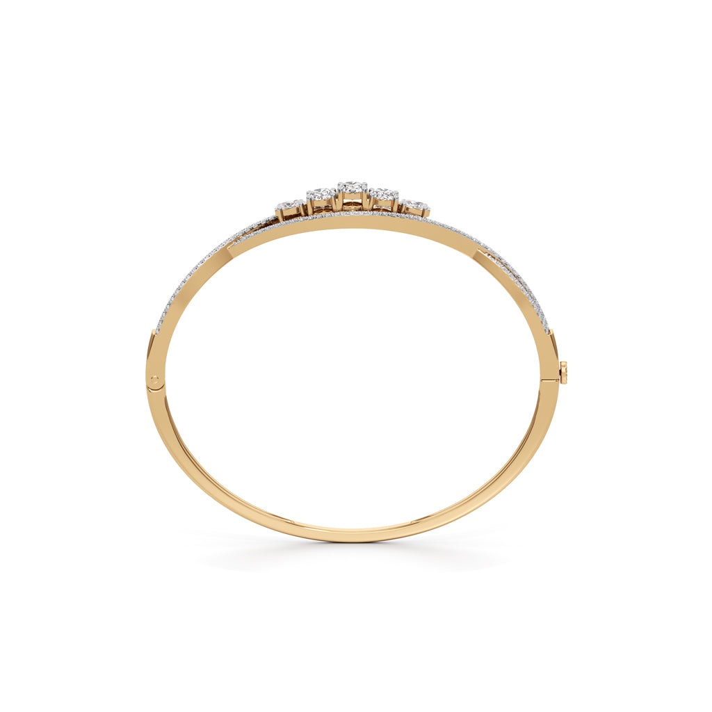 Nessa 2.25Ct Criss-Cross Oval Cut Kada Bracelet