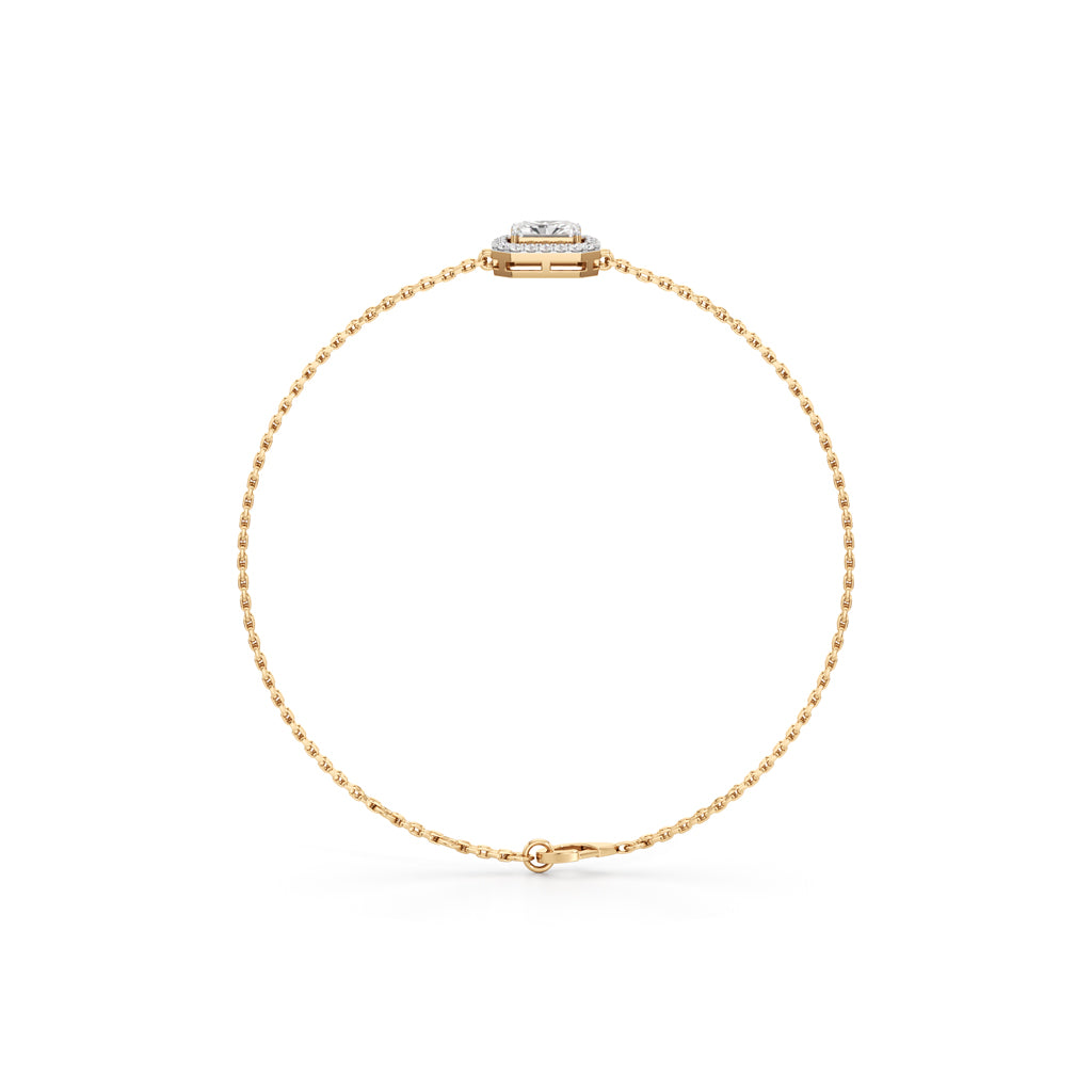 Emerald Cut Lab Grown Diamond Chain Bracelet