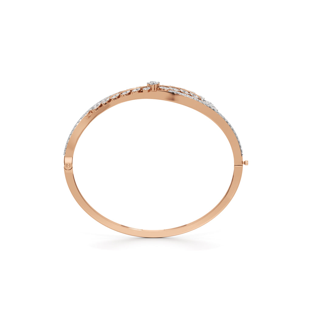 Anise 2Ct Leaf Style Round Cut Kada Bracelet