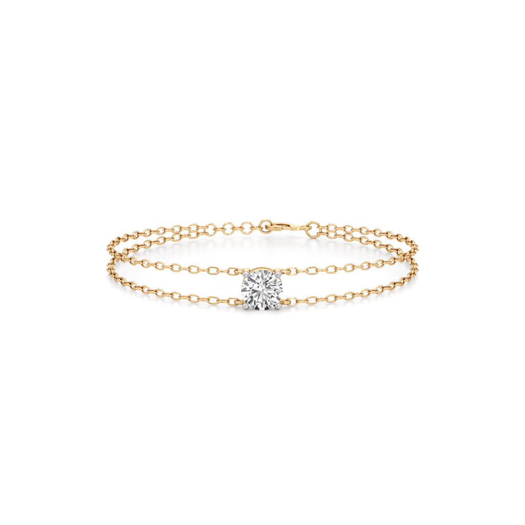Faela 2Ct Round Cut Double Chain Bracelet