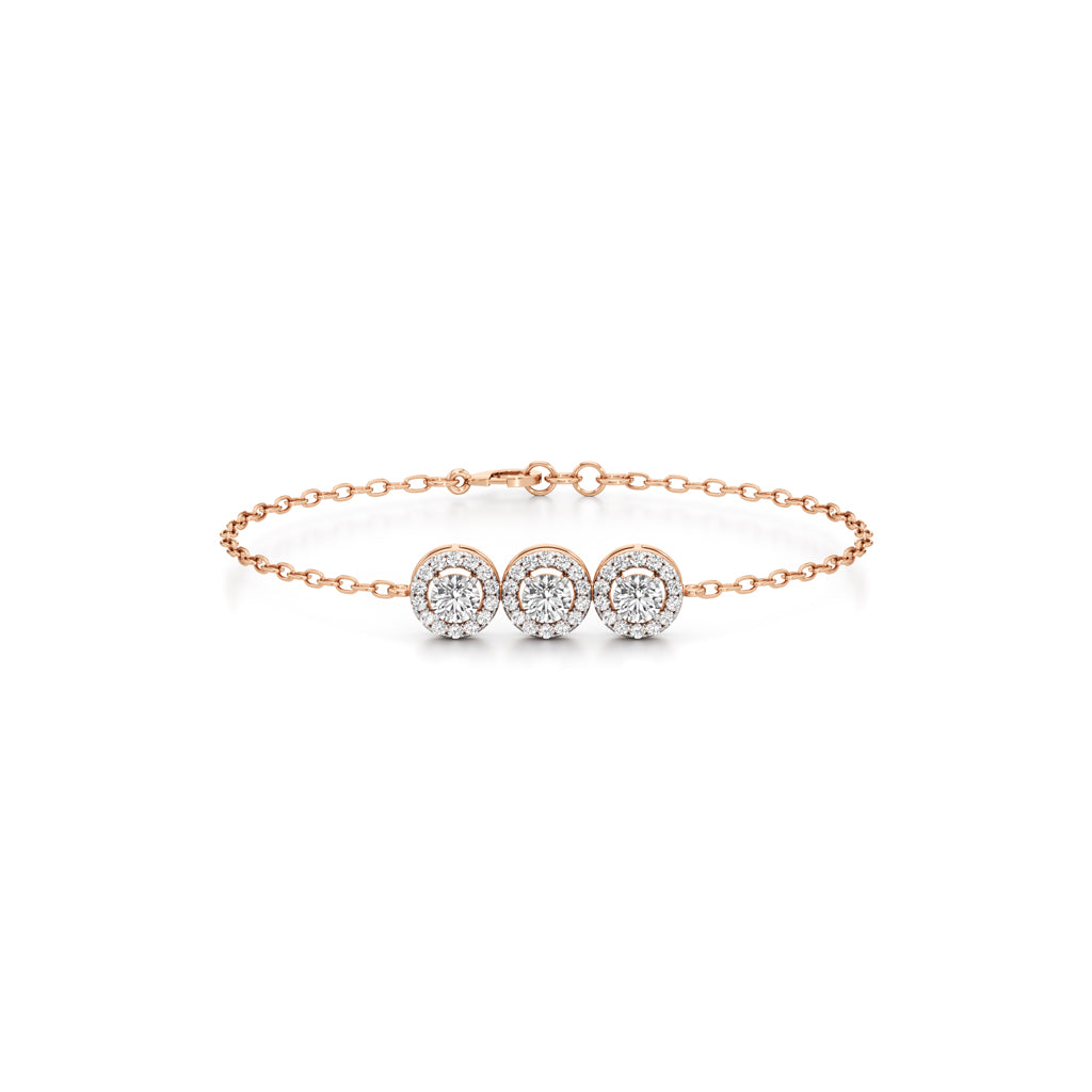 Evelia Double Round Cut Link Chain Bracelet