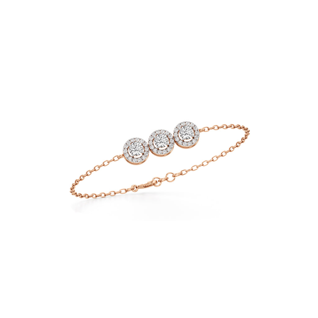 Evelia Double Round Cut Link Chain Bracelet
