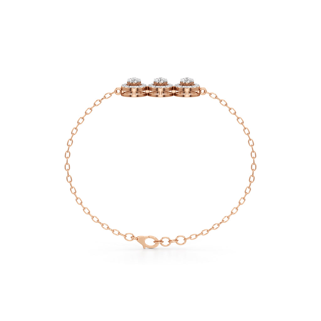 Evelia Double Round Cut Link Chain Bracelet