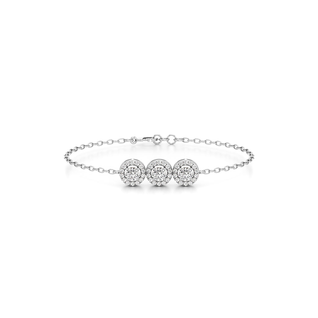 Evelia Double Round Cut Link Chain Bracelet