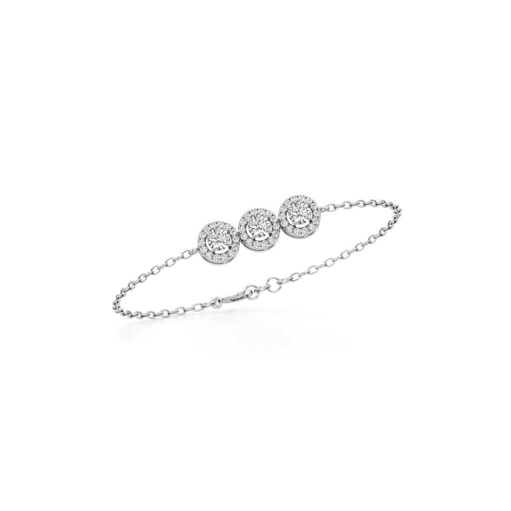 Evelia Double Round Cut Link Chain Bracelet