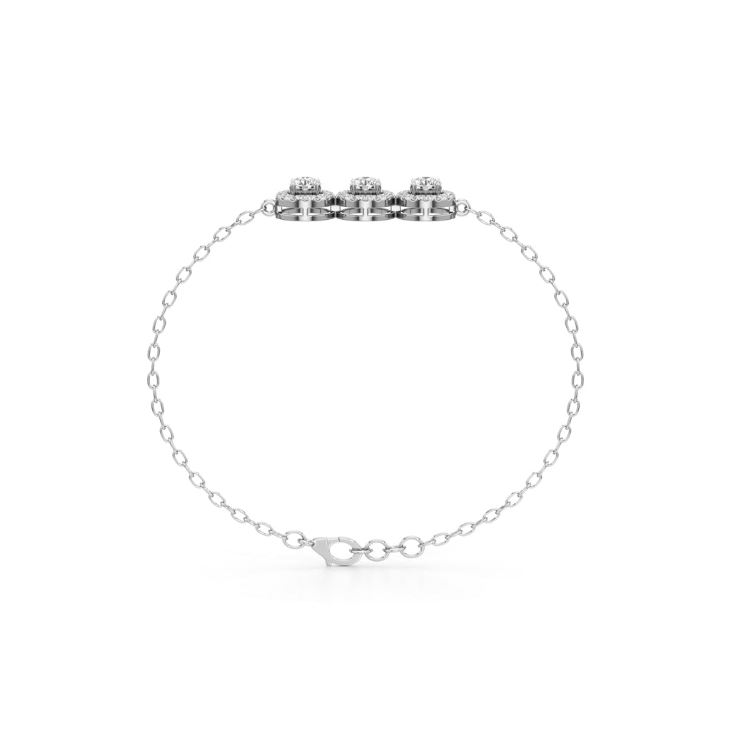 Evelia Double Round Cut Link Chain Bracelet