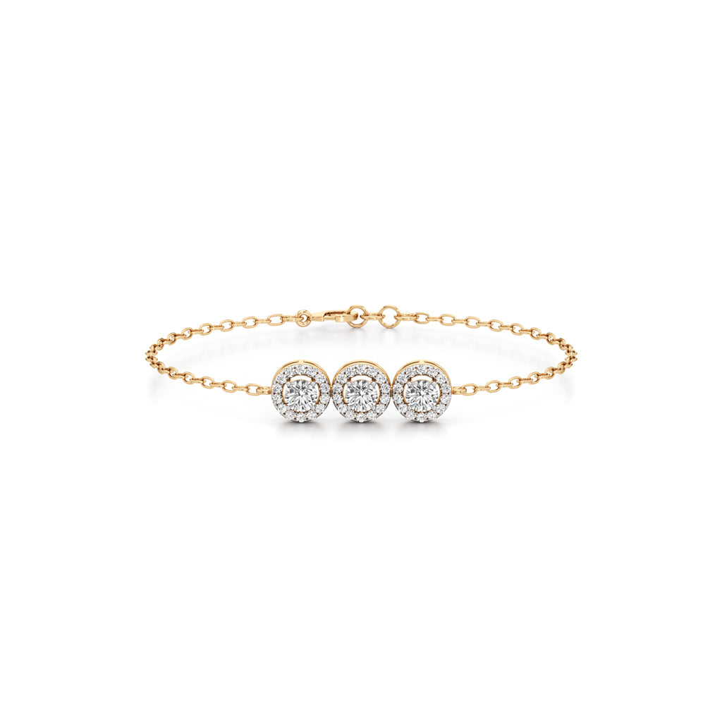 Evelia Double Round Cut Link Chain Bracelet