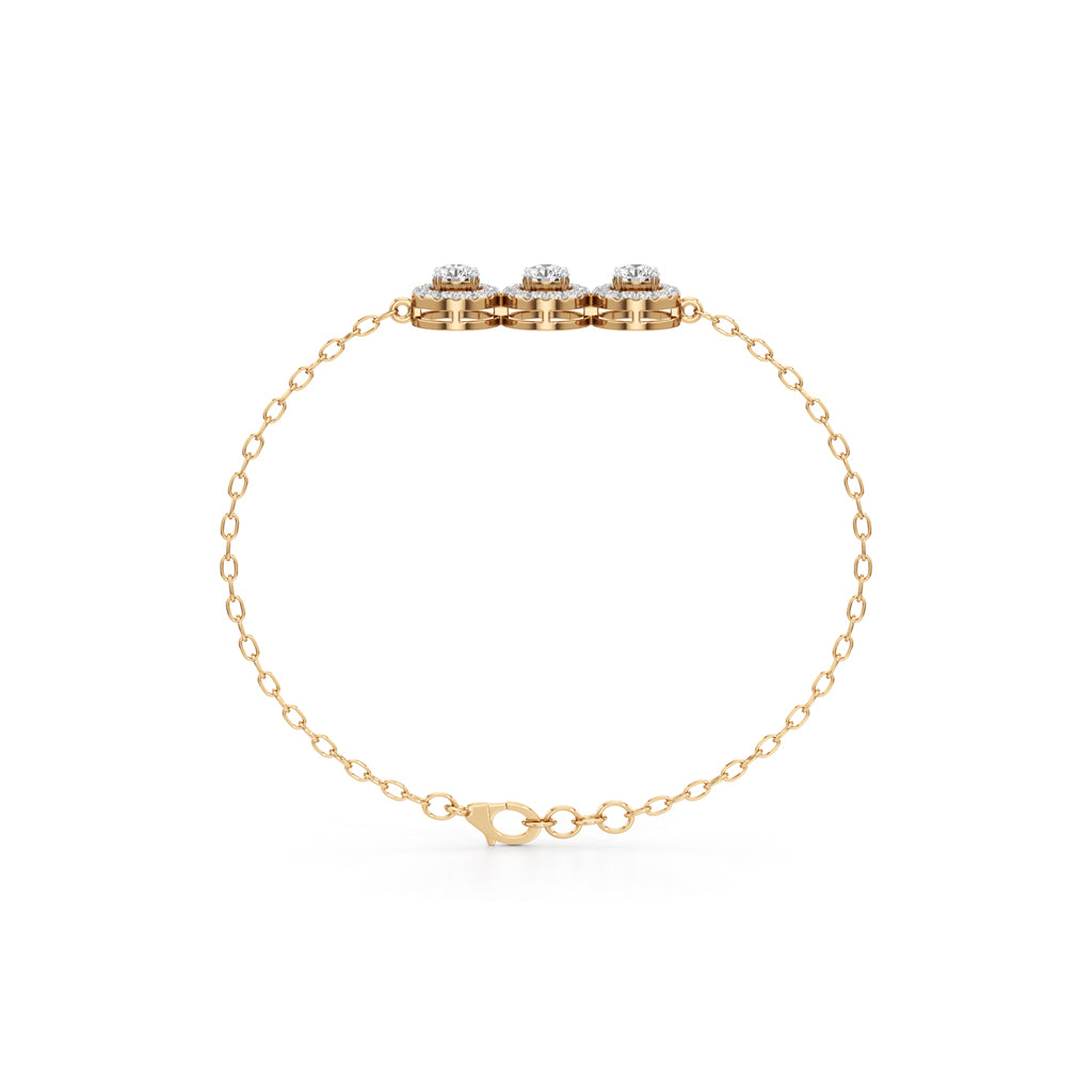 Evelia Double Round Cut Link Chain Bracelet