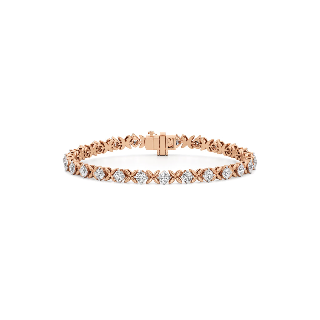 Celia 5Ct Floral Round Cut Fancy Bracelet