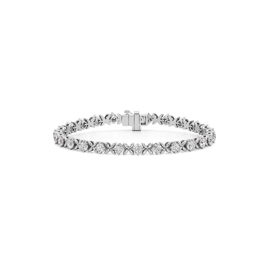 Celia 5Ct Floral Round Cut Fancy Bracelet