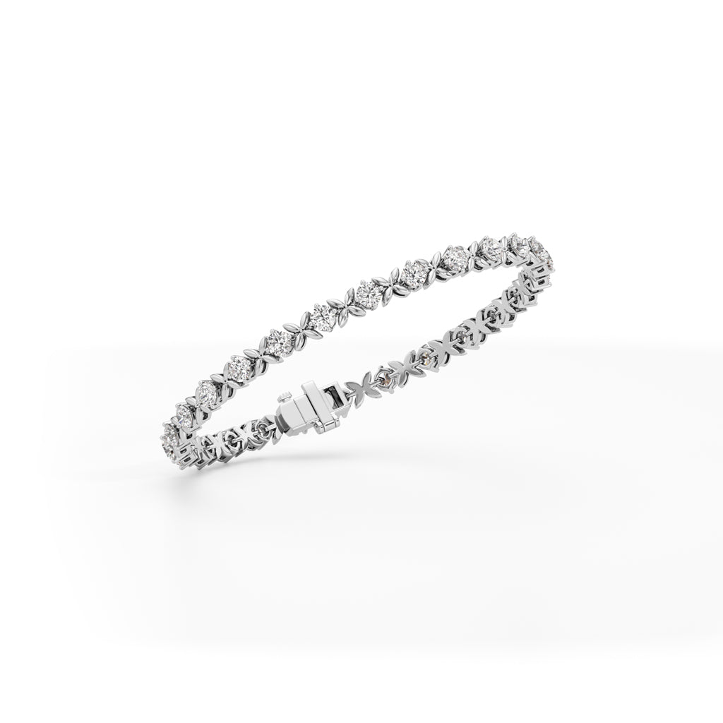 Celia 5Ct Floral Round Cut Fancy Bracelet