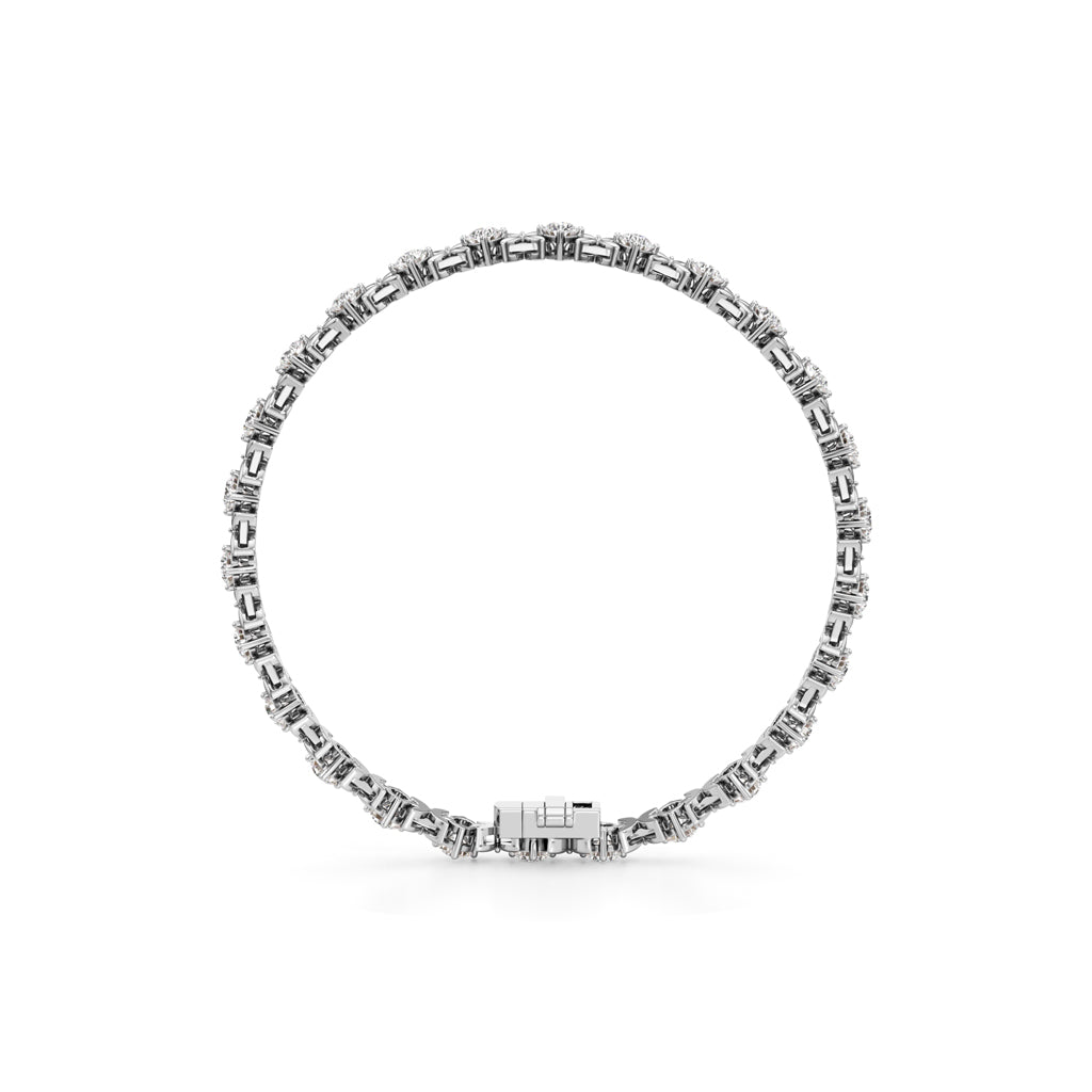 Celia 5Ct Floral Round Cut Fancy Bracelet