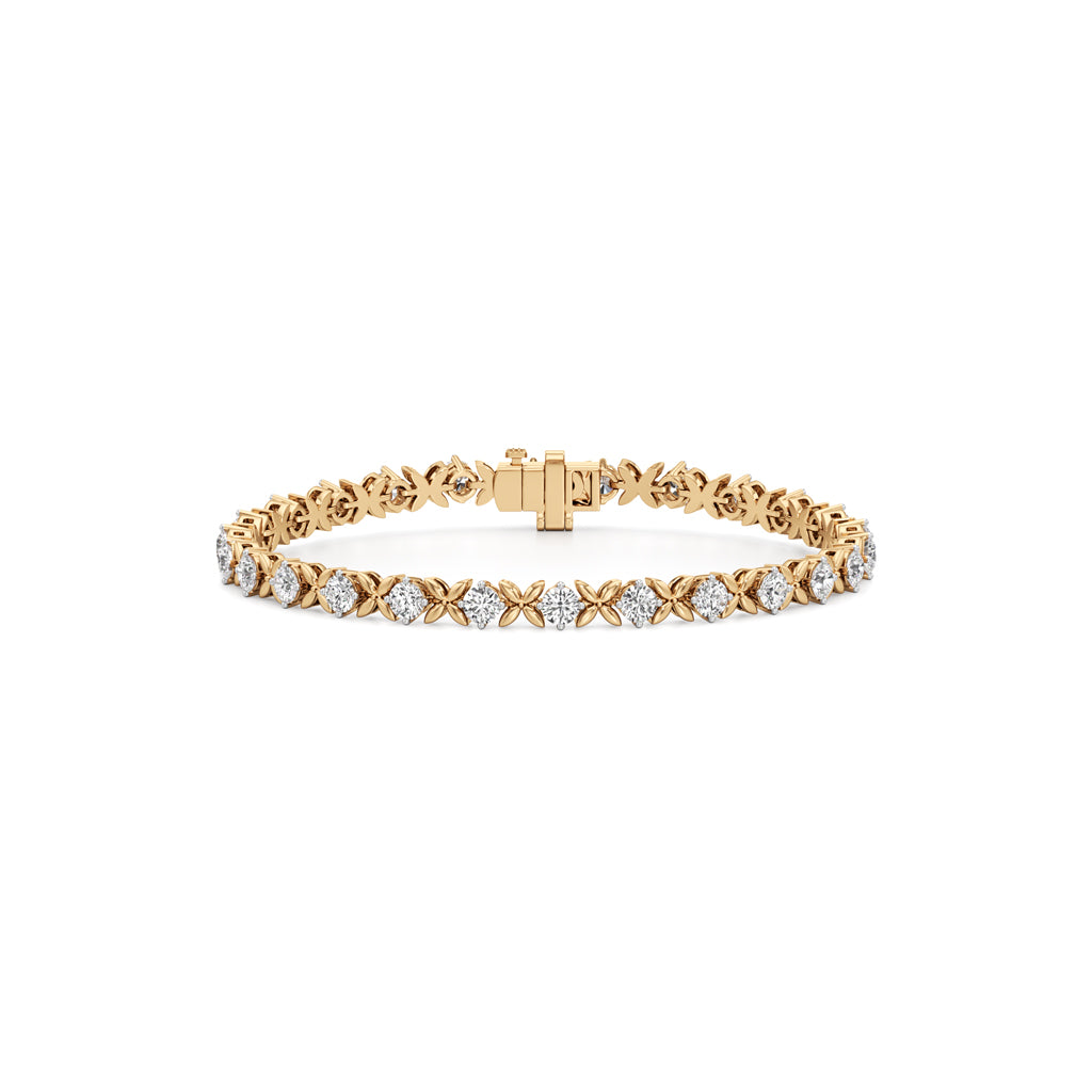 Celia 5Ct Floral Round Cut Fancy Bracelet