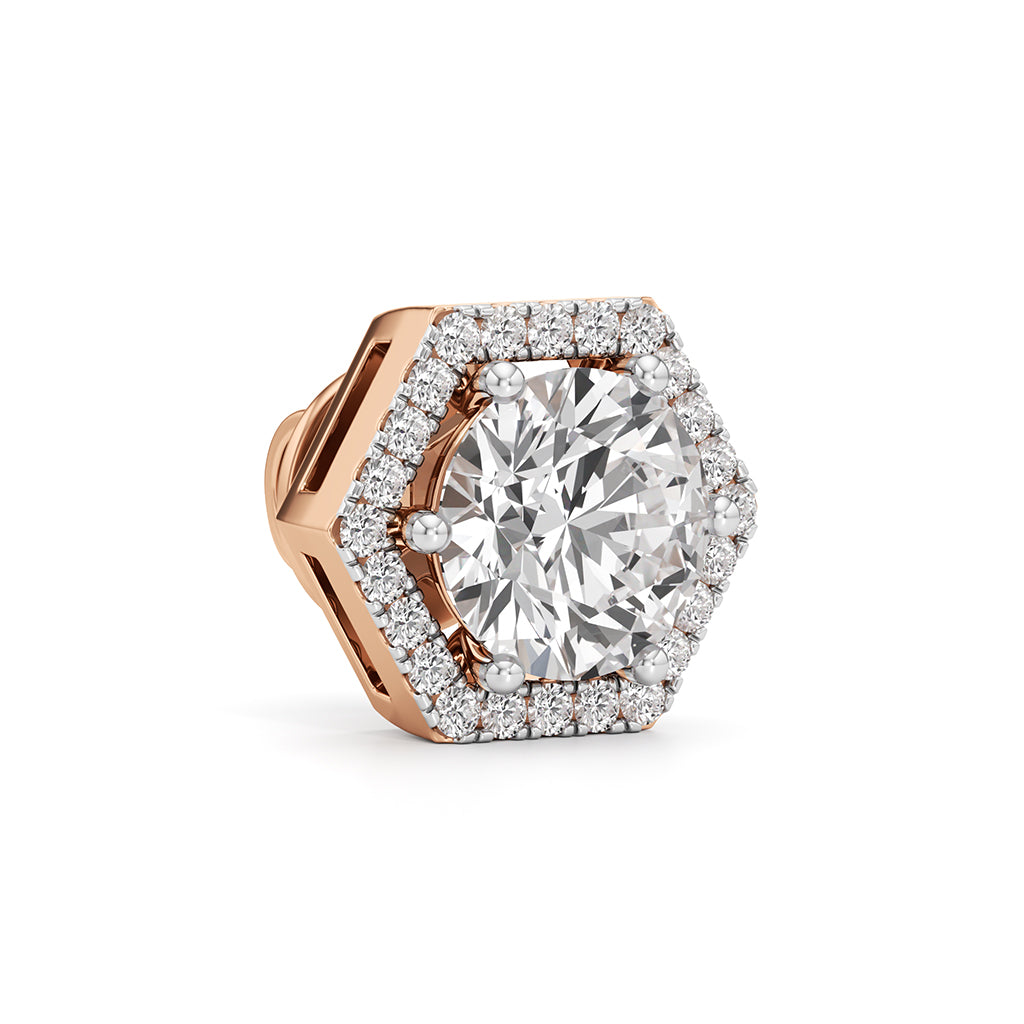 2.25Ct Round Shape Halo Studs Earrings