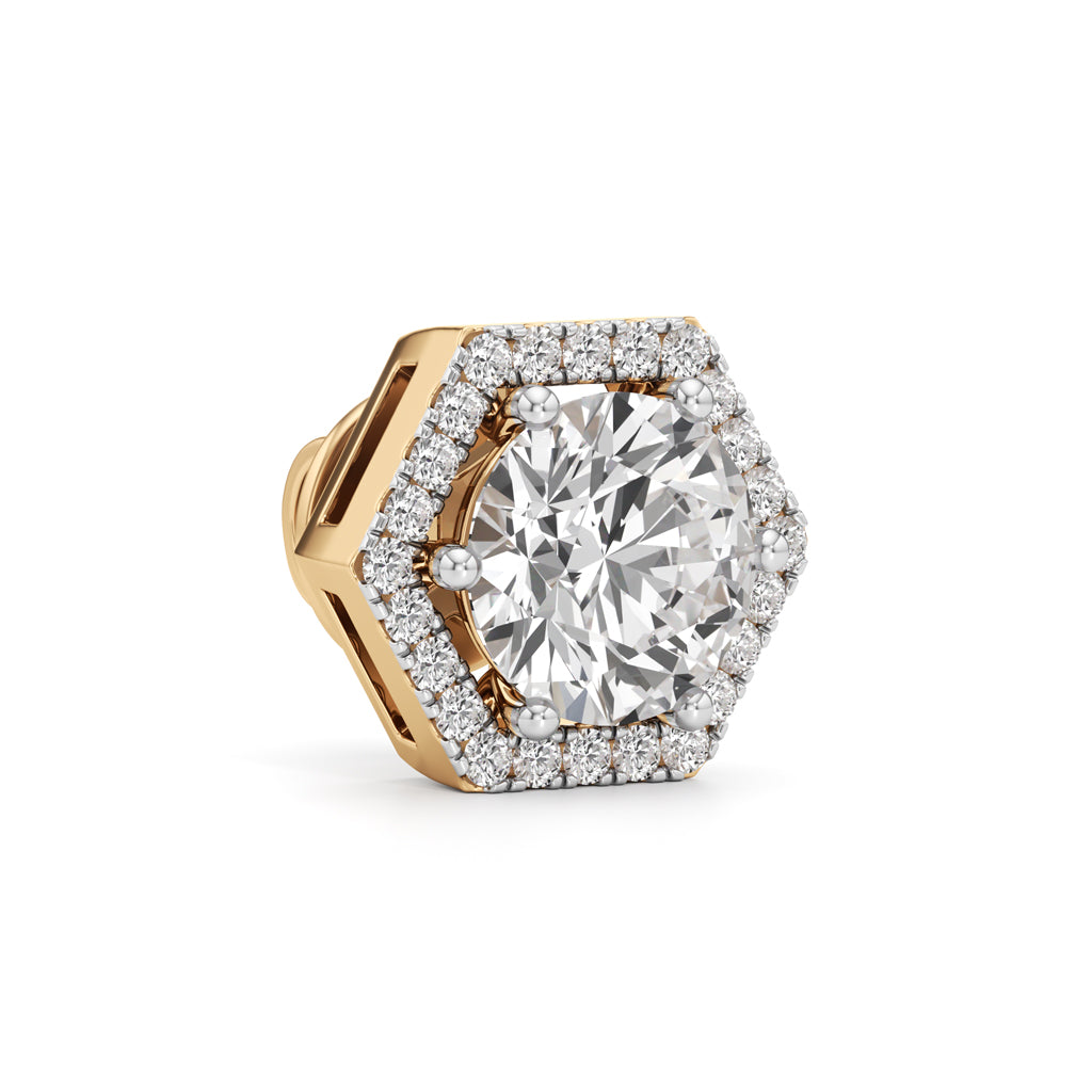 2.25Ct Round Shape Halo Studs Earrings