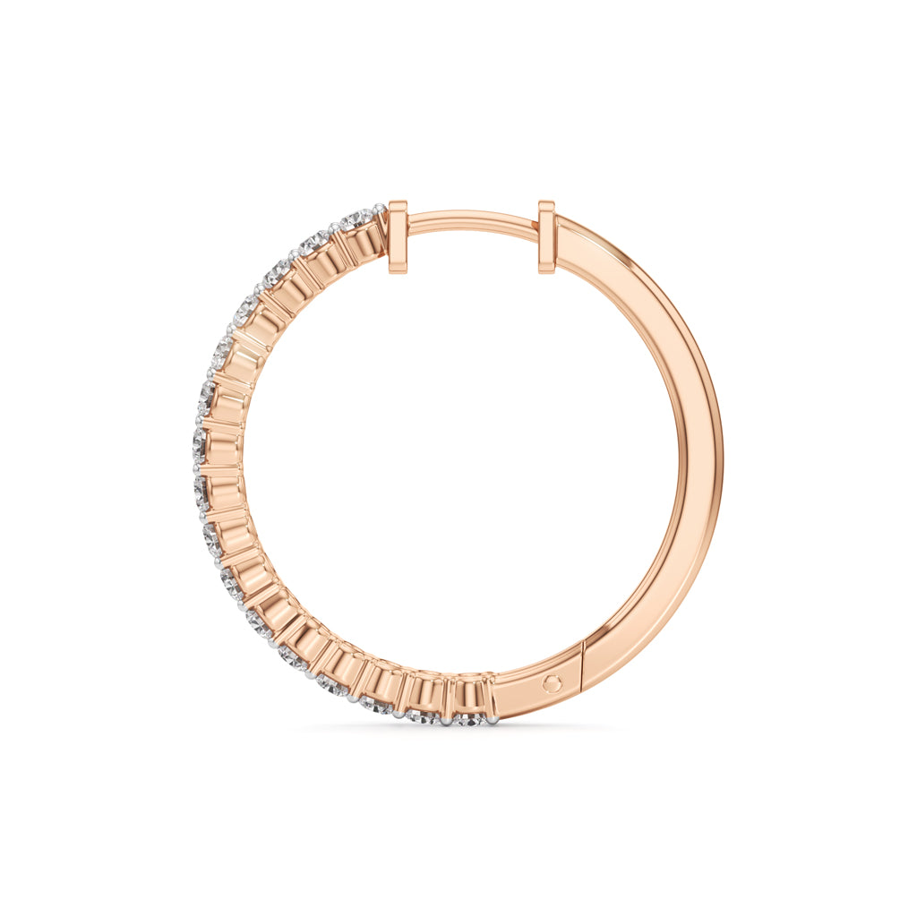 1.25Ct Round Shape Hoops Earrings