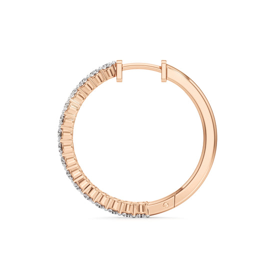 1.25Ct Round Shape Hoops Earrings