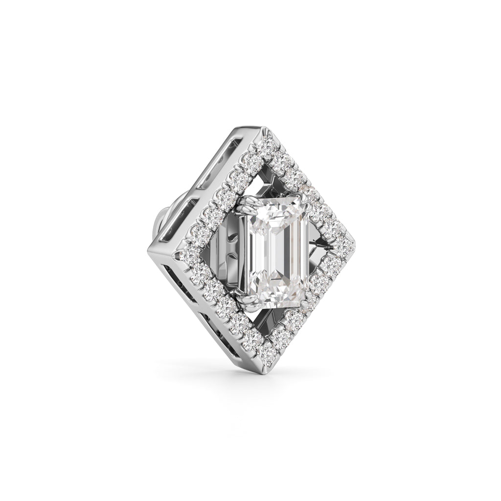 1.25Ct Emerald Shape Fancy Studs Earrings