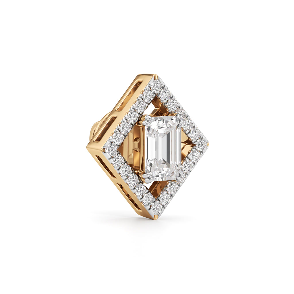 1.25Ct Emerald Shape Fancy Studs Earrings