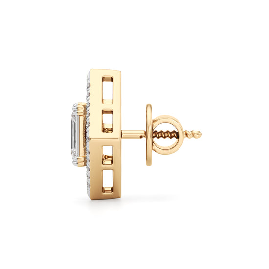 1.25Ct Emerald Shape Fancy Studs Earrings