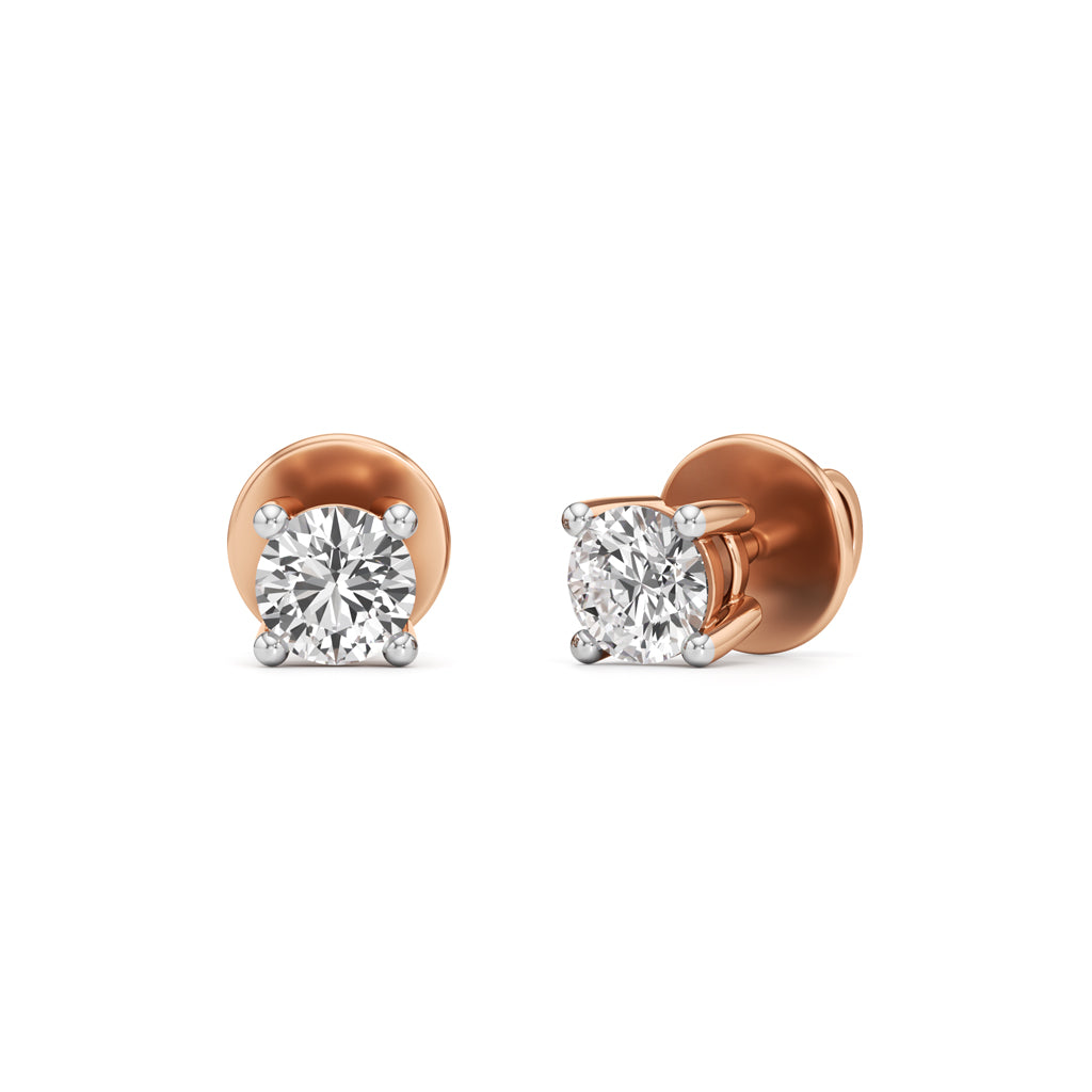 0.5Ct Round Shape Solitaire Studs Earrings