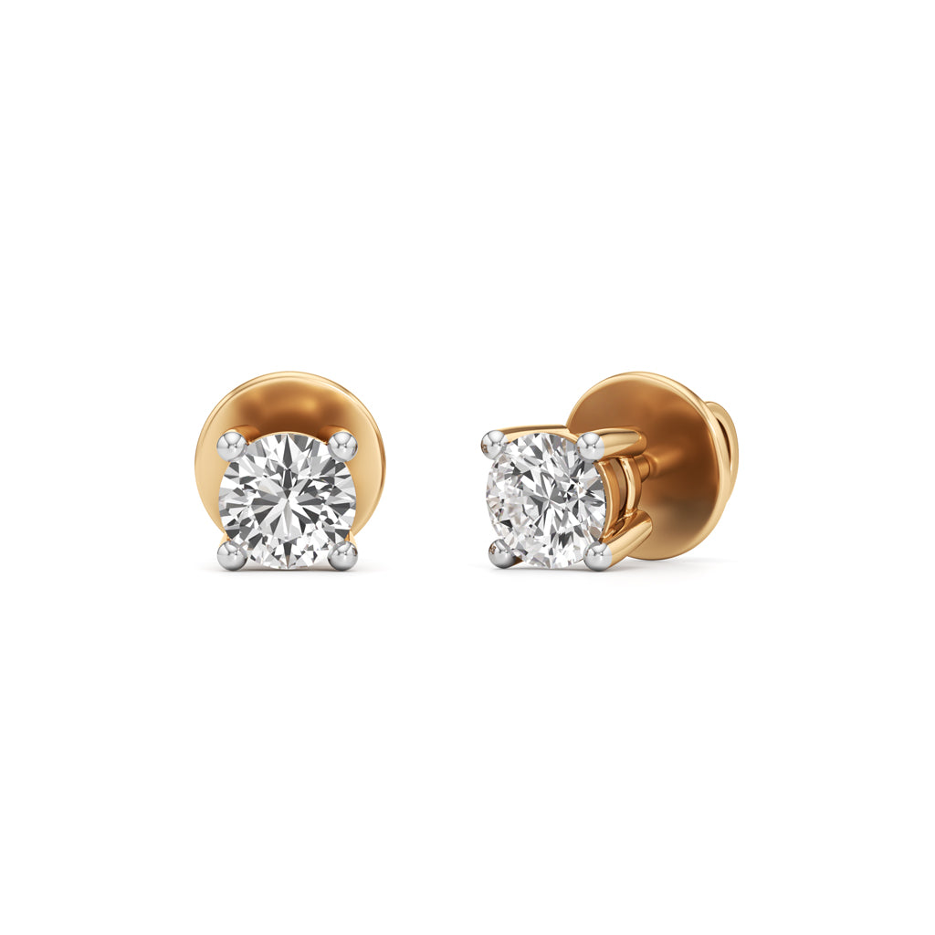 05Ct Round Shape Solitaire Studs Earrings