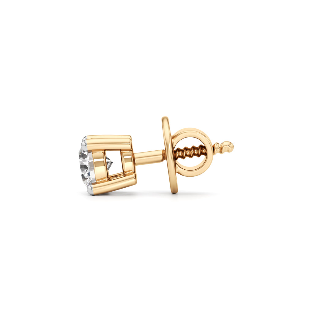 05Ct Round Shape Solitaire Studs Earrings