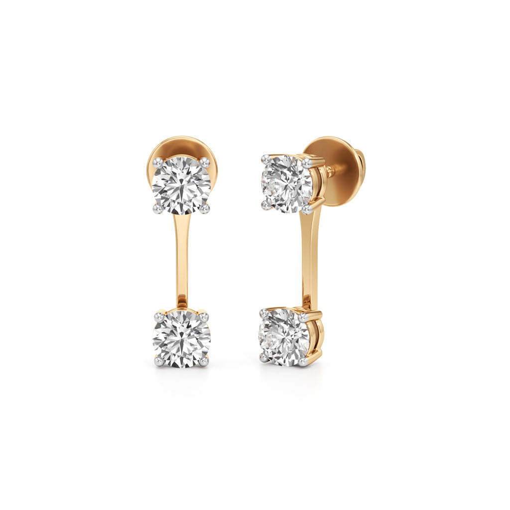 2Ct Round Shape Fancy Studs Earrings