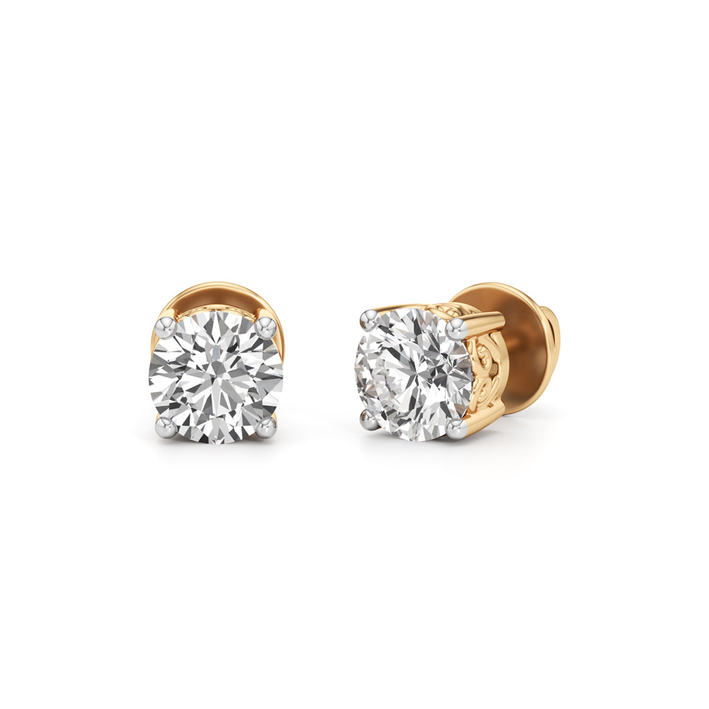 15Ct Round Shape Solitaire Studs Earrings