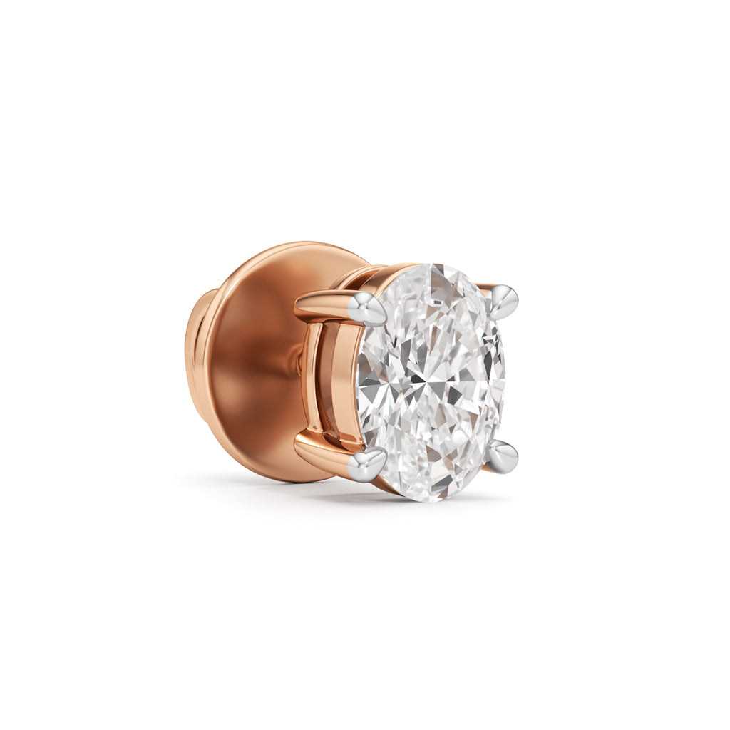 0.5Ct Oval Shape Solitaire Studs Earrings