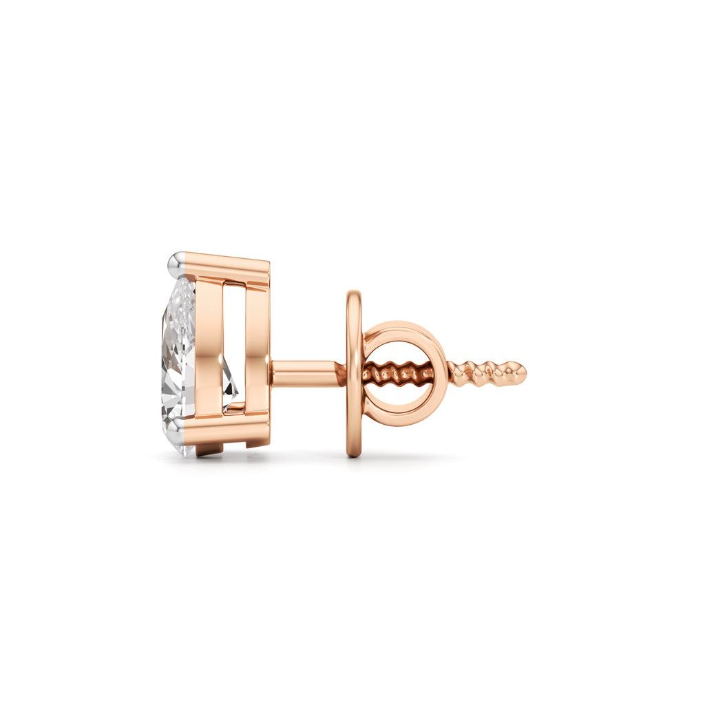 1Ct Pear Shape Solitaire Studs Earrings