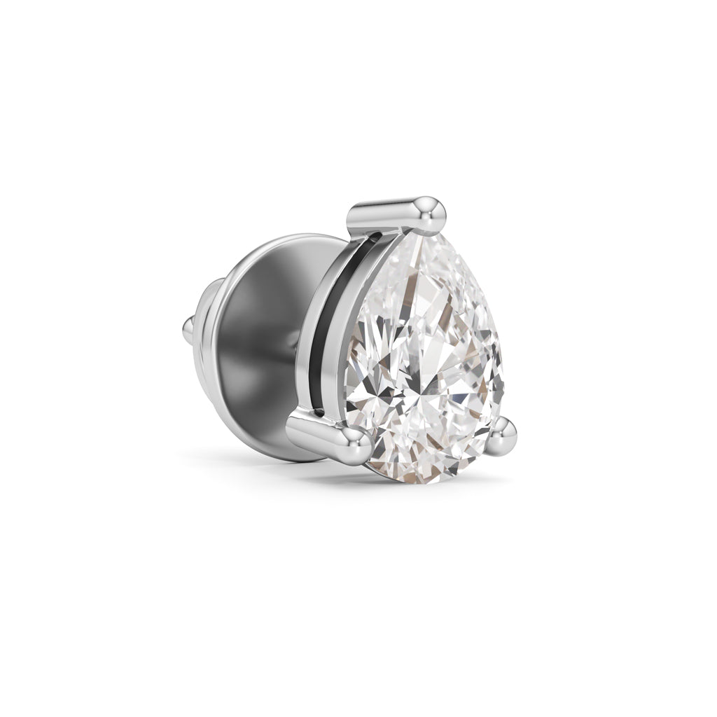 1Ct Pear Shape Solitaire Studs Earrings
