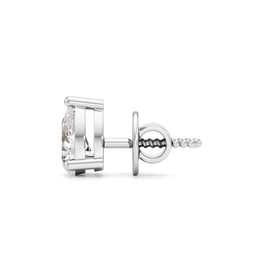 1Ct Pear Shape Solitaire Studs Earrings