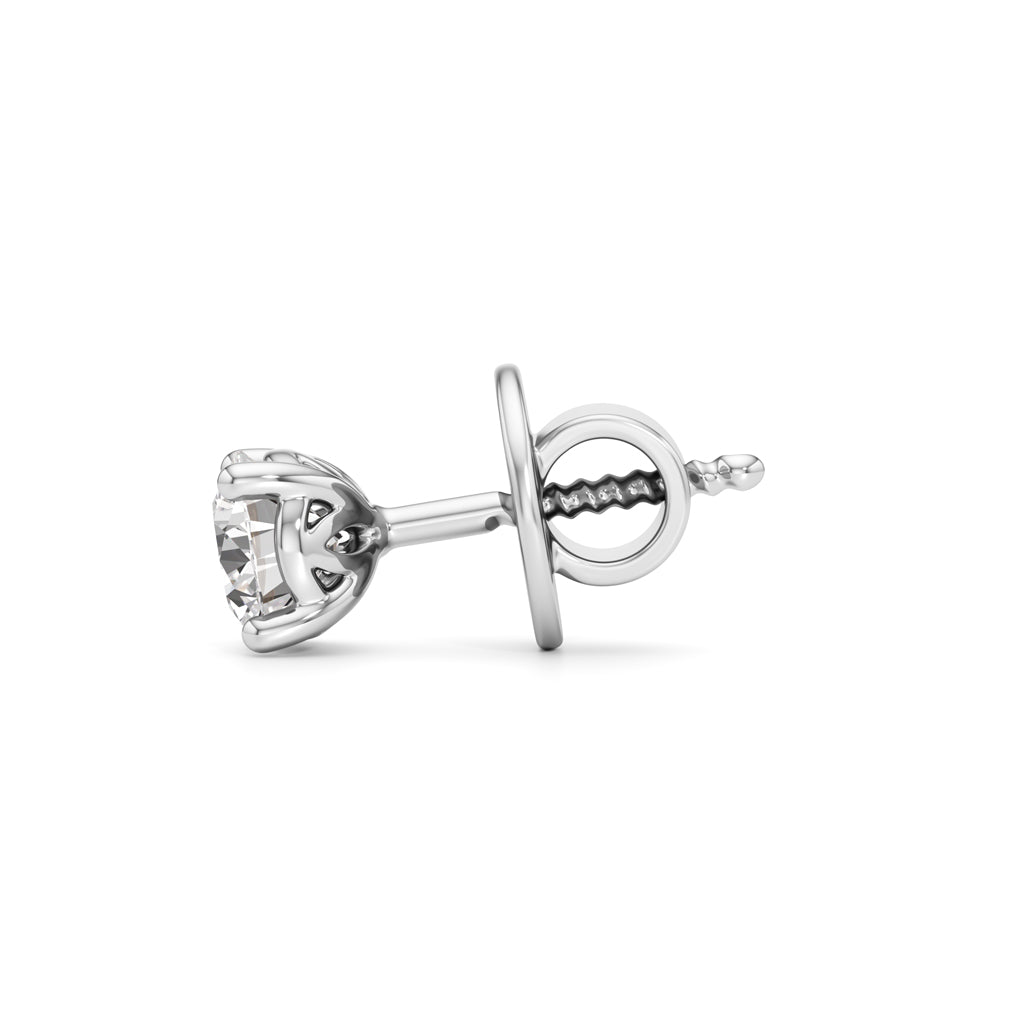 0.50 Ct Round Shape Solitaire Studs Earrings