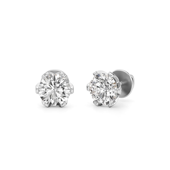 2Ct Round Shape Solitaire Studs Earrings