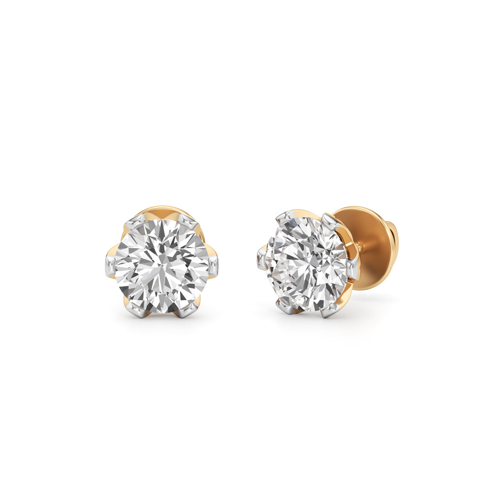 2Ct Round Shape Solitaire Studs Earrings