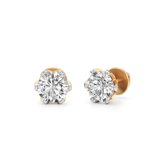 2Ct Round Shape Solitaire Studs Earrings