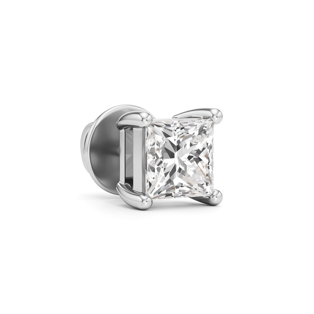 1.5Ct Princess Shape Solitaire Studs Earrings