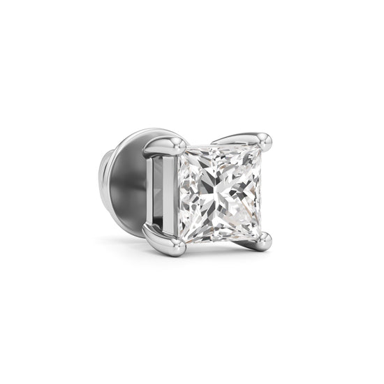 1.5Ct Princess Shape Solitaire Studs Earrings