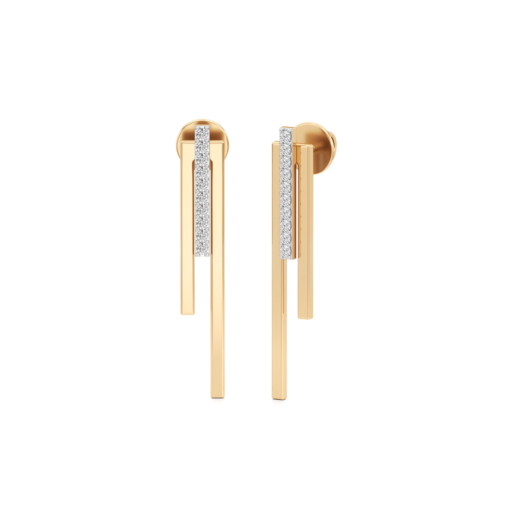 Radiant Lines Diamond Dangle Earrings