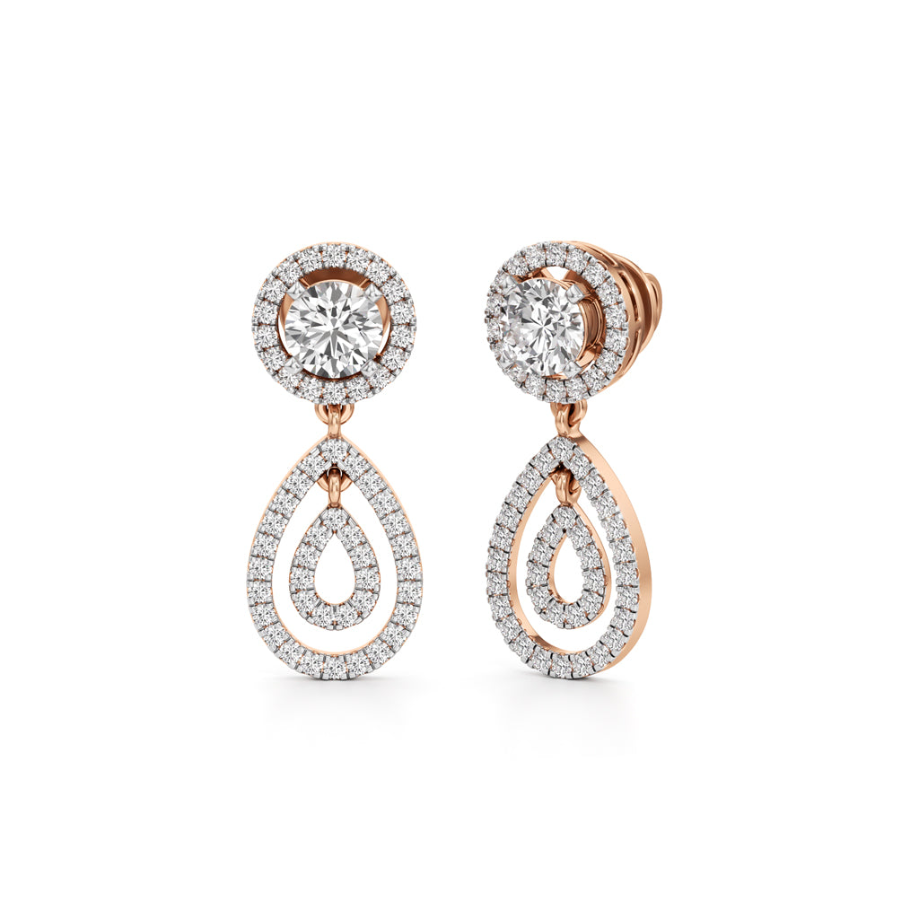 2.5Ct Round Shape Dangles Earrings