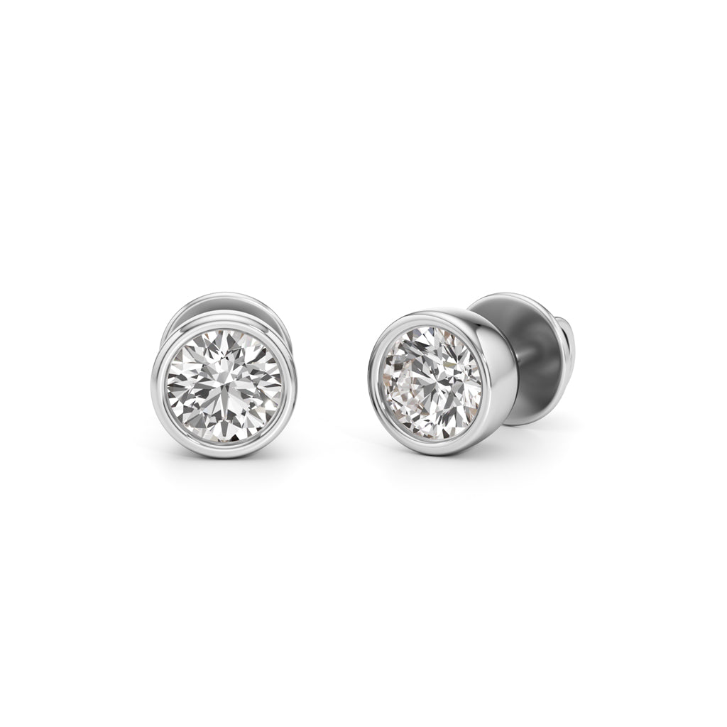 1Ct Round Shapem Solitaire Studs Earrings