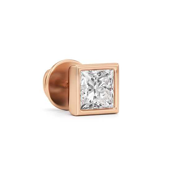 1Ct Princess Shape Solitaire Studs Earrings